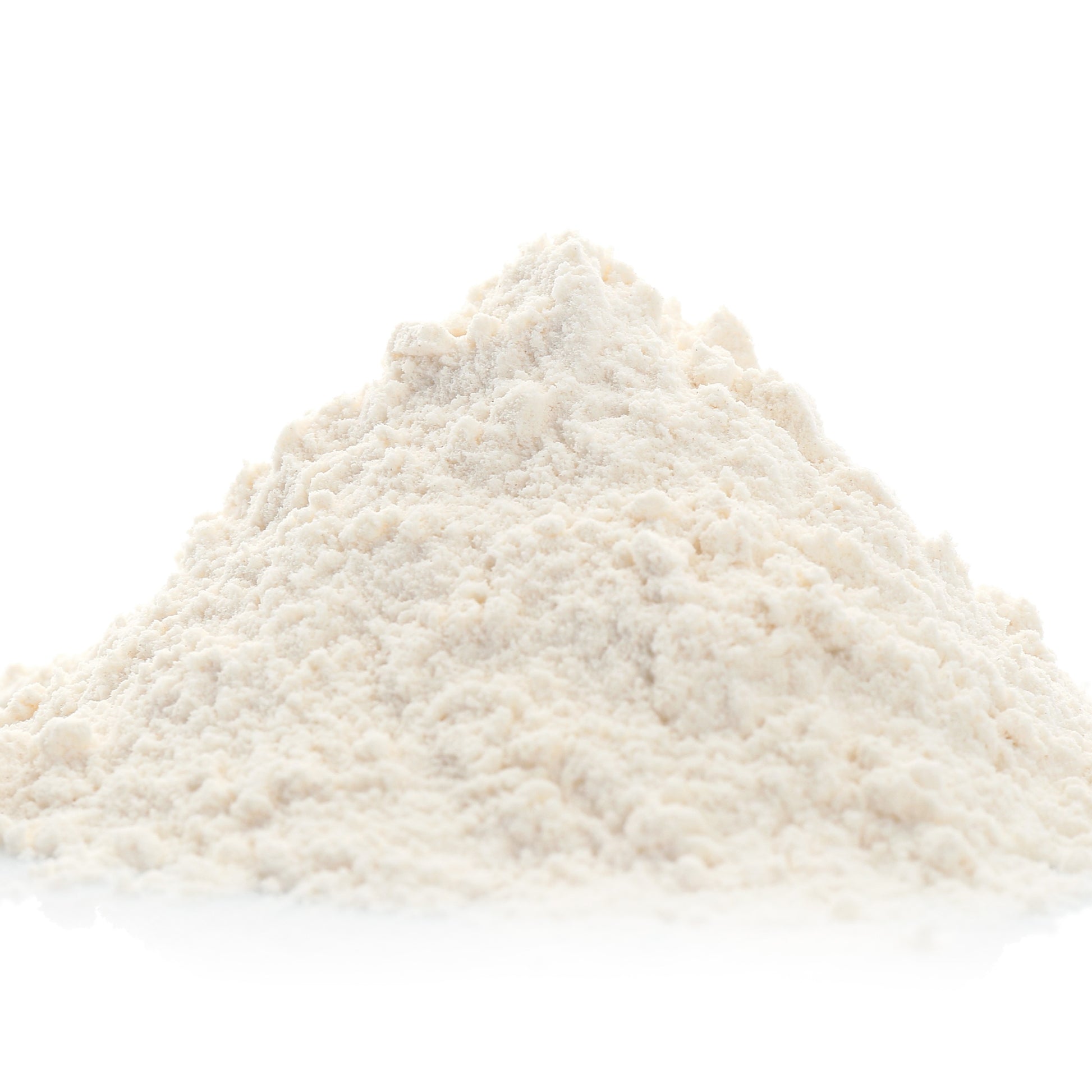 <Pyramid of sampled white powder on a white background for QC testing. Credit> AdobeStock_150673345